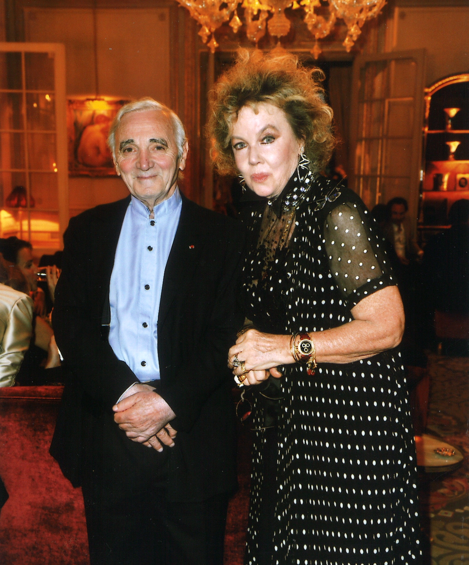 Madame Edoarda Crociani con Charles Aznavour